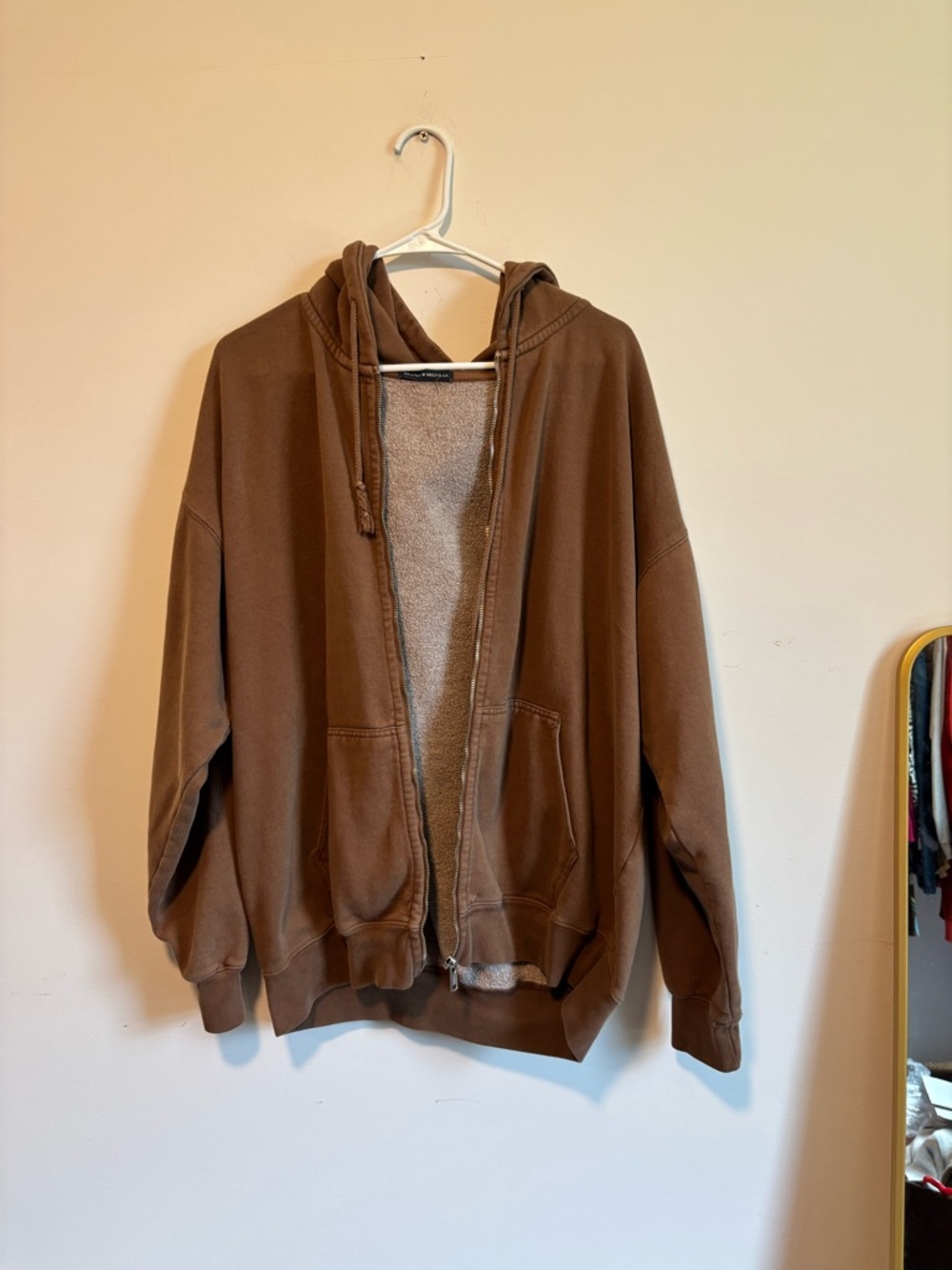 Brandy Melville Brown Zip-Up Hooded Jacket